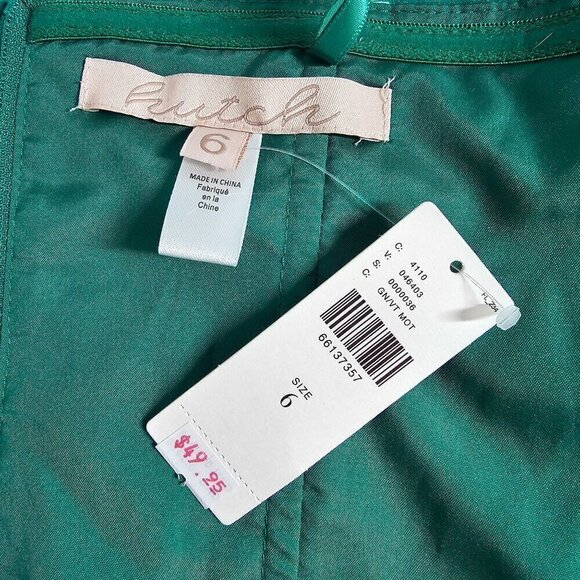 Hutch Polka Dots Strapless Pleated Blouse Back Zip Tie Back Stretch Womens 6 NWT - Picture 14 of 16